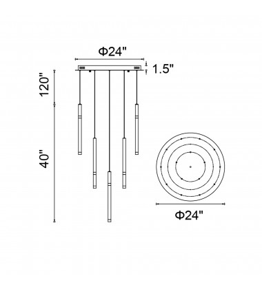 Flute 16 Light LED Chandelier With Black Finish (1262P24-16-101) - CWI Flute 16 Light LED Chandelier With Black Finish (1262P24-16-101) - CWI