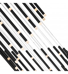  Flute 54 Light LED Chandelier With Black Finish (1262P30-54-101) - CWI