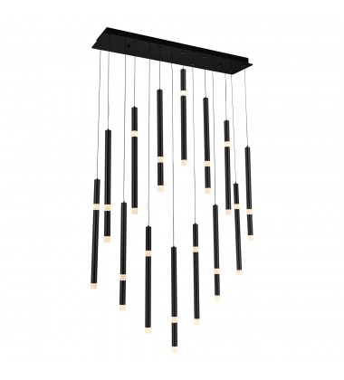 Flute 14 Light LED Chandelier With Black Finish (1262P32-14-101) - CWI Flute 14 Light LED Chandelier With Black Finish (1262P32-14-101) - CWI