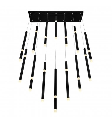 Flute 14 Light LED Chandelier With Black Finish (1262P32-14-101) - CWI Flute 14 Light LED Chandelier With Black Finish (1262P32-14-101) - CWI