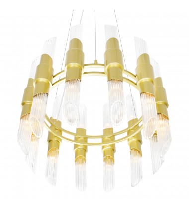 Croissant 24 Light Chandelier With Satin Gold Finish (1269P24-24-602) - CWI Croissant 24 Light Chandelier With Satin Gold Finish (1269P24-24-602) - CWI