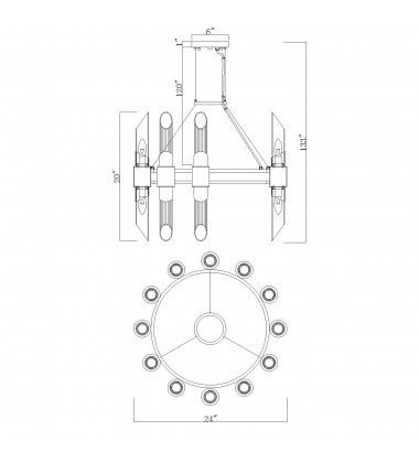 Croissant 24 Light Chandelier With Satin Gold Finish (1269P24-24-602) - CWI Croissant 24 Light Chandelier With Satin Gold Finish (1269P24-24-602) - CWI