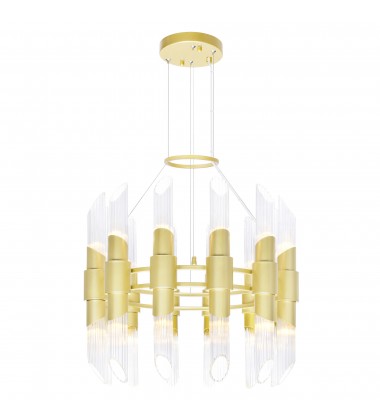 Croissant 24 Light Chandelier With Satin Gold Finish (1269P24-24-602) - CWI Croissant 24 Light Chandelier With Satin Gold Finish (1269P24-24-602) - CWI