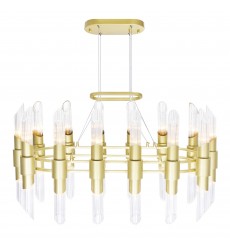  Croissant 28 Light Chandelier With Satin Gold Finish (1269P39-28-602-O) - CWI