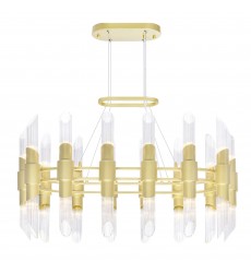  Croissant 28 Light Chandelier With Satin Gold Finish (1269P39-28-602-O) - CWI