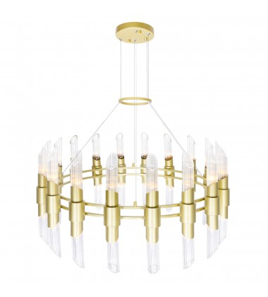 Croissant 36 Light Chandelier With Satin Gold Finish (1269P40-36-602) - CWI Croissant 36 Light Chandelier With Satin Gold Finish (1269P40-36-602) - CWI