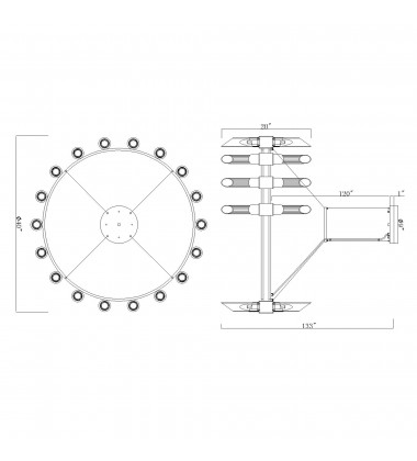 Croissant 36 Light Chandelier With Satin Gold Finish (1269P40-36-602) - CWI Croissant 36 Light Chandelier With Satin Gold Finish (1269P40-36-602) - CWI