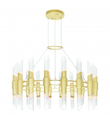 Croissant 36 Light Chandelier With Satin Gold Finish (1269P40-36-602) - CWI Croissant 36 Light Chandelier With Satin Gold Finish (1269P40-36-602) - CWI