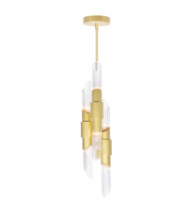 Croissant 6 Light Pendant With Satin Gold Finish (1269P7-6-602) - CWI Croissant 6 Light Pendant With Satin Gold Finish (1269P7-6-602) - CWI