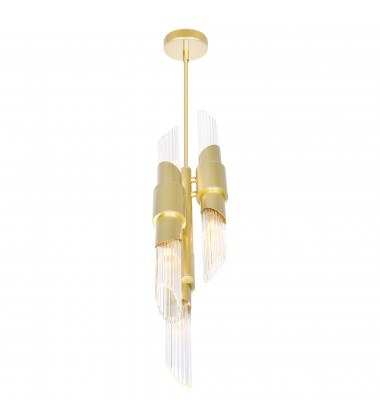 Croissant 6 Light Pendant With Satin Gold Finish (1269P7-6-602) - CWI Croissant 6 Light Pendant With Satin Gold Finish (1269P7-6-602) - CWI