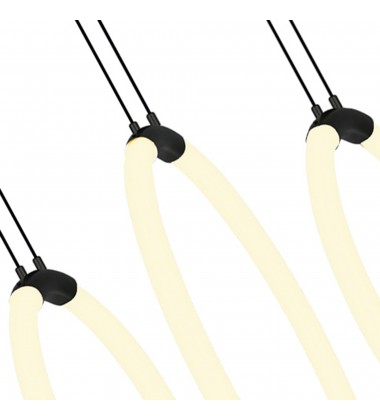  Hoops 5 Light LED Chandelier With Black Finish (1273P23-5-101-RC) - CWI