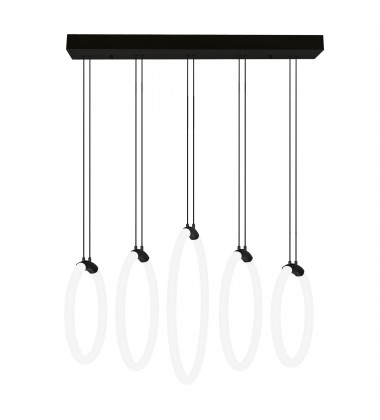  Hoops 5 Light LED Chandelier With Black Finish (1273P23-5-101-RC) - CWI