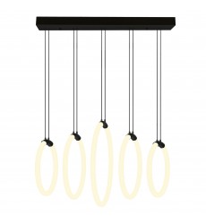  Hoops 5 Light LED Chandelier With Black Finish (1273P23-5-101-RC) - CWI