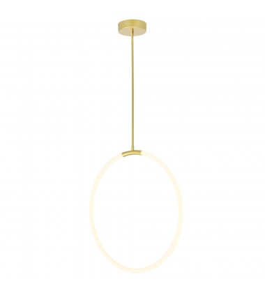 Hoops 1 Light LED Chandelier With Satin Gold Finish (1273P24-1-602) - CWI Hoops 1 Light LED Chandelier With Satin Gold Finish (1273P24-1-602) - CWI
