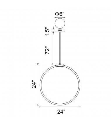 Hoops 1 Light LED Chandelier With Satin Gold Finish (1273P24-1-602) - CWI Hoops 1 Light LED Chandelier With Satin Gold Finish (1273P24-1-602) - CWI
