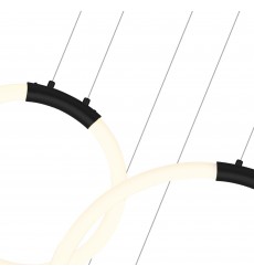  Hoops 6 Light LED Chandelier With Black Finish (1273P35-6-101-R) - CWI
