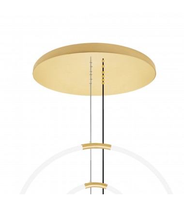  Hoops 6 Light LED Chandelier With Satin Gold Finish (1273P35-6-602-R) - CWI