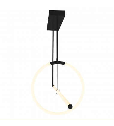 Hoops 2 Light LED Chandelier With Black Finish (1273P40-2-101-RC) - CWI Hoops 2 Light LED Chandelier With Black Finish (1273P40-2-101-RC) - CWI