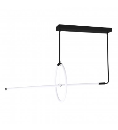 Hoops 2 Light LED Chandelier With Black Finish (1273P40-2-101-RC) - CWI Hoops 2 Light LED Chandelier With Black Finish (1273P40-2-101-RC) - CWI