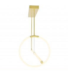  Hoops 2 Light LED Chandelier With Satin Gold Finish (1273P40-2-602-RC) - CWI