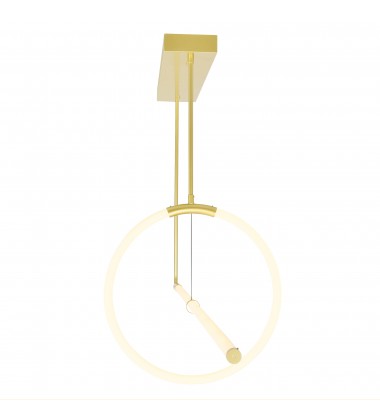 Hoops 2 Light LED Chandelier With Satin Gold Finish (1273P40-2-602-RC) - CWI Hoops 2 Light LED Chandelier With Satin Gold Finish (1273P40-2-602-RC) - CWI