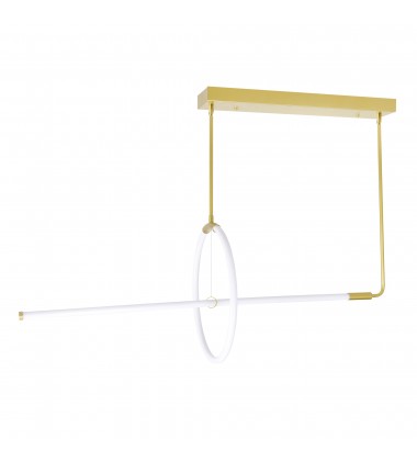 Hoops 2 Light LED Chandelier With Satin Gold Finish (1273P40-2-602-RC) - CWI Hoops 2 Light LED Chandelier With Satin Gold Finish (1273P40-2-602-RC) - CWI