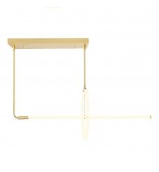  Hoops 2 Light LED Chandelier With Satin Gold Finish (1273P40-2-602-RC) - CWI