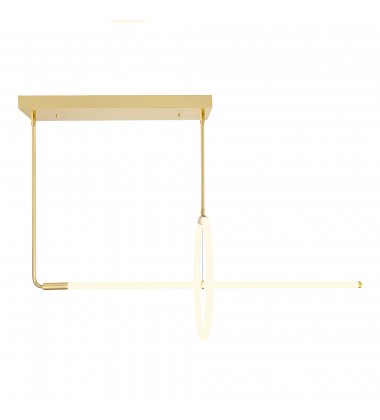 Hoops 2 Light LED Chandelier With Satin Gold Finish (1273P40-2-602-RC) - CWI Hoops 2 Light LED Chandelier With Satin Gold Finish (1273P40-2-602-RC) - CWI