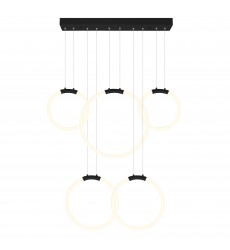 Hoops 5 Light LED Chandelier With Black Finish (1273P44-5-101-RC) - CWI