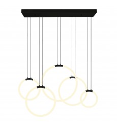  Hoops 5 Light LED Chandelier With Black Finish (1273P44-5-101-RC) - CWI