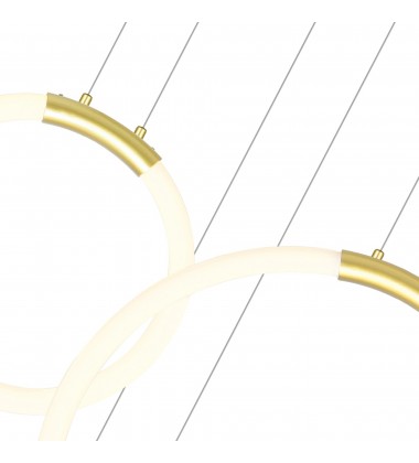  Hoops 5 Light LED Chandelier With Satin Gold Finish (1273P44-5-602-RC) - CWI