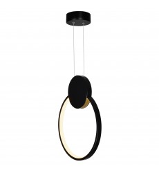  Pulley 12 in LED Black Mini Pendant (1297P12-1-101) - CWI