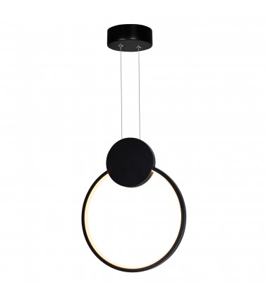  Pulley 12 in LED Black Mini Pendant (1297P12-1-101) - CWI