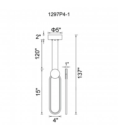  Pulley 4 in LED Black Mini Pendant (1297P4-1-101) - CWI