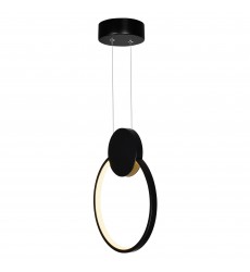  Pulley 8 in LED Black Mini Pendant (1297P8-1-101) - CWI