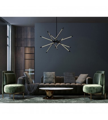  Oskil LED Integrated Chandelier With Black Finish (1375P43-6-101) - CWI
