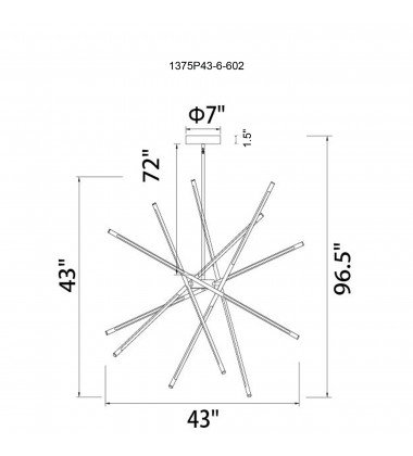  Oskil LED Integrated Chandelier With Satin Gold Finish (1375P43-6-602) - CWI