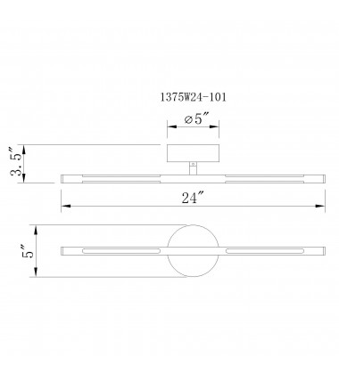  Oskil LED Integrated Wall Light With Black Finish (1375W24-1-101) - CWI