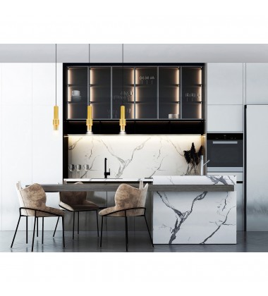  Lena LED Integrated Mini Pendant With Satin Gold Finish (1390P5-1-602) - CWI