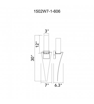  Catania Integrated LED Satin Nickel Wall Light (1502W7-1-606) - CWI