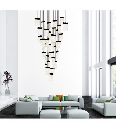  Lava Integrated LED Black Chandelier (1587P36-33-101) - CWI