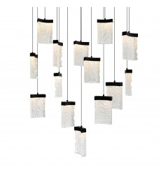  Lava Integrated LED Black Chandelier (1587P48-14-101-RC) - CWI