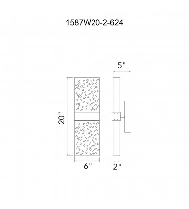  Lava Integrated LED Brass Wall Light (1587W20-2-624) - CWI