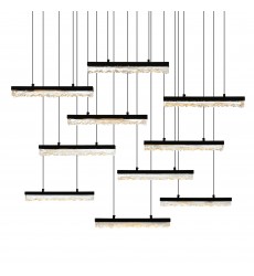  Stagger Integrated LED Black Chandelier (1588P48-10-101) - CWI