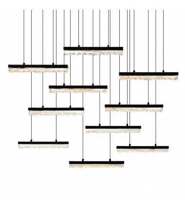  Stagger Integrated LED Black Chandelier (1588P48-10-101) - CWI