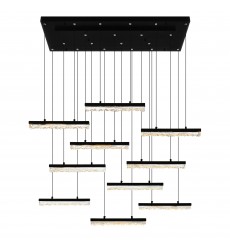  Stagger Integrated LED Black Chandelier (1588P48-10-101) - CWI