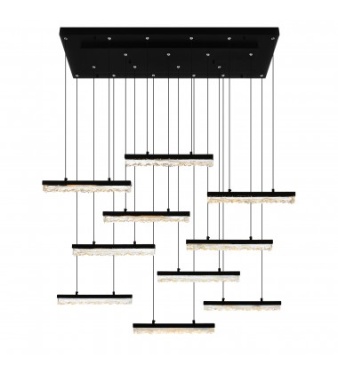  Stagger Integrated LED Black Chandelier (1588P48-10-101) - CWI