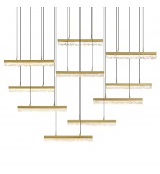  Stagger Integrated LED Brass Chandelier (1588P48-10-624) - CWI