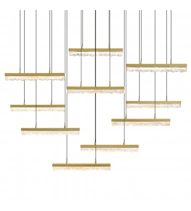  Stagger Integrated LED Brass Chandelier (1588P48-10-624) - CWI