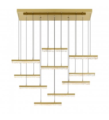  Stagger Integrated LED Brass Chandelier (1588P48-10-624) - CWI
